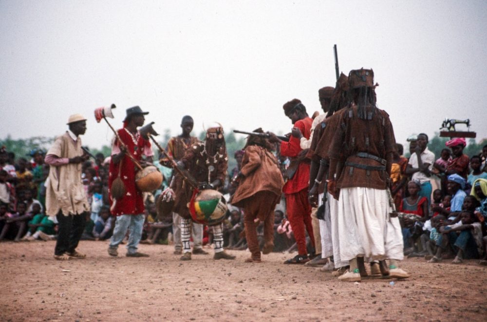 Hunters gathering, featuring donso ngonis. (Eyre, 1993)