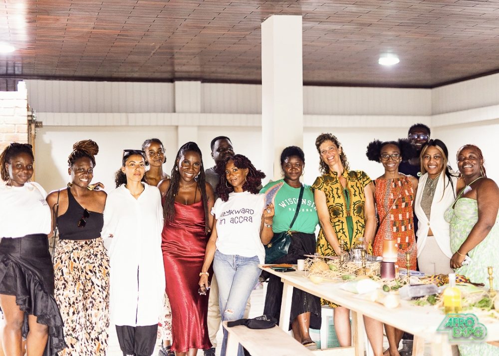 Maggie Sade (middle) with attendants at Flower Talk