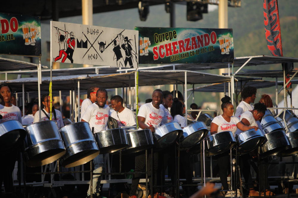 Curepe Scherzando, a medium band, on the stage