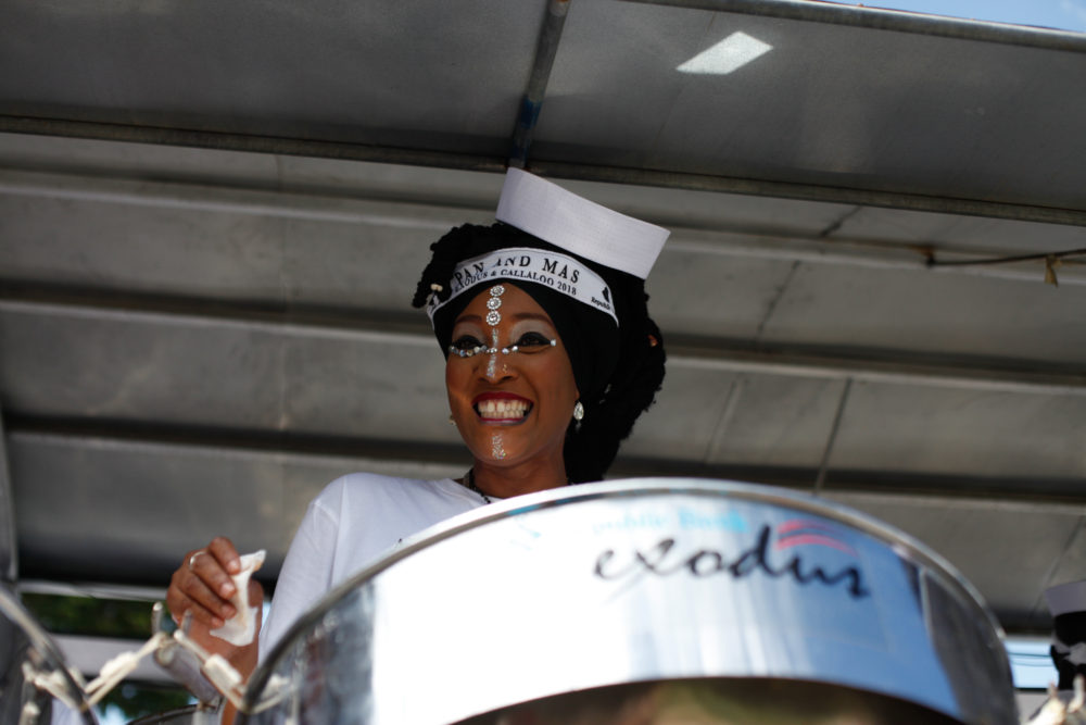 A player with Exodus Steel Orchestra