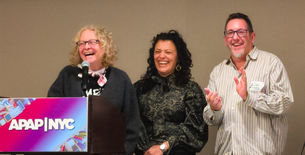 globalFEST organizers, Isabel Sofer, Shanta Thake and Bill Bragin at the Friday morning Wavelengths conference.