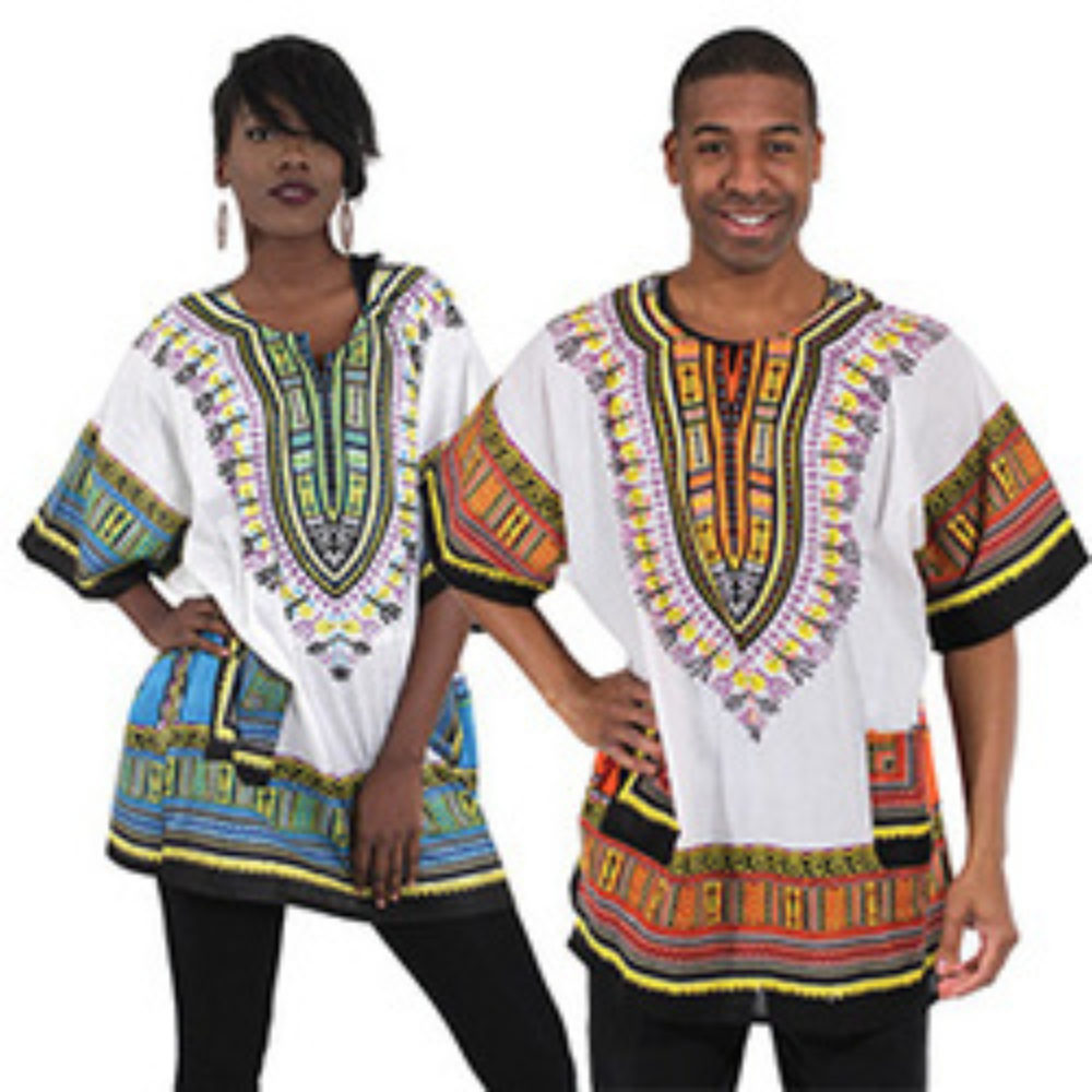 Dashikis, also known as Adwoa Yankey or Angelina shirts.