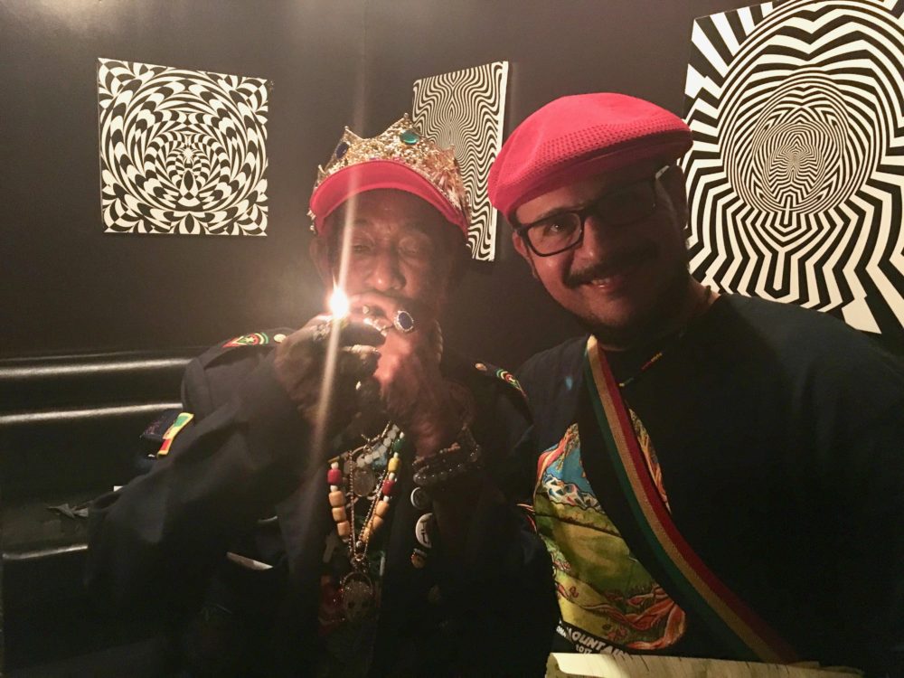 Lee “Scratch” Perry and writer Stephen Cooper at the Dub Club in Los Angeles | Courtesy of Stephen A. Cooper