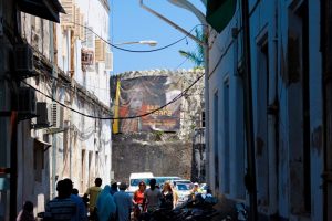 Banner outside Old Fort by Peter Bennett s